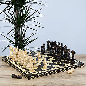 Ексклюзивні різьблені шахи "Гладіатор" ручної роботи 600*600 мм | Подарунок на День Народження