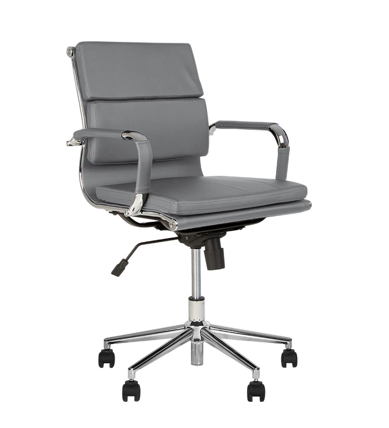 Крісло офісне Slim LB FX tilt CHR64 eco-70 сіра (Новий Стиль ТМ)