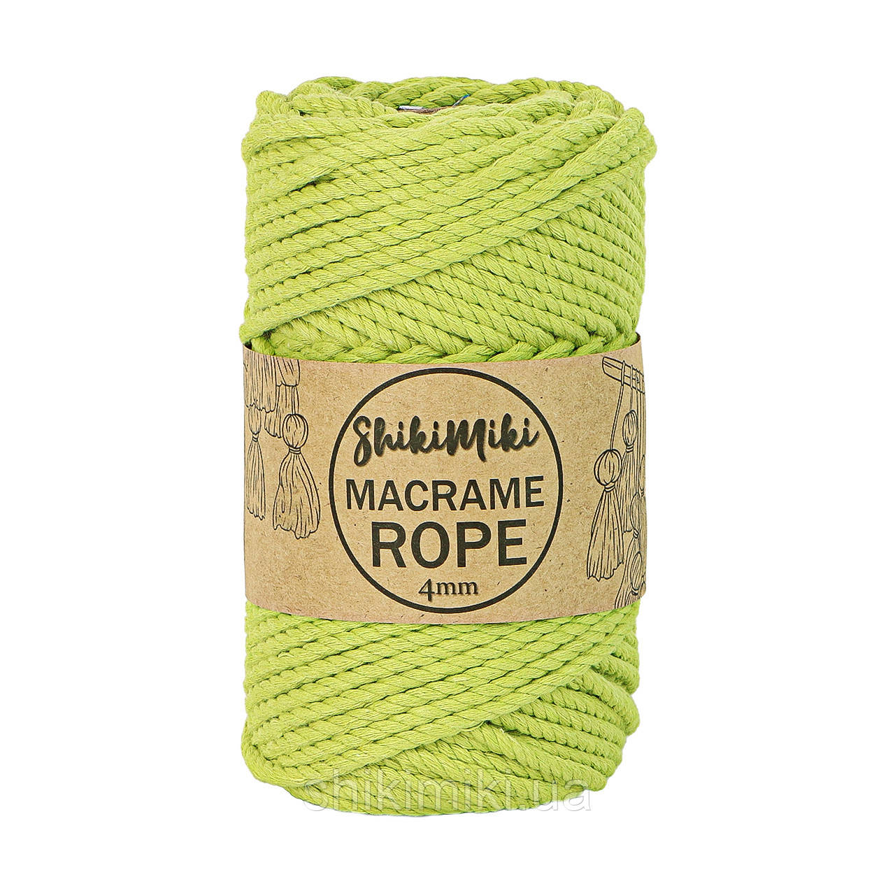 Еко шнур Shikimiki Rope 4mm, колір Блідий шартрез, фото 1