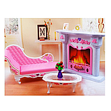 Меблі для ляльок типу Барбі Камін для ляльок Барбі Глорія Gloria Кімната з каміном диван Меблі для ляльок 2618, фото 2