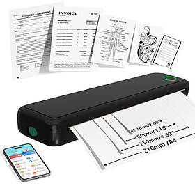 Термопринтер портативний RIAS M15 А4 Bluetooth Black (3_06644)