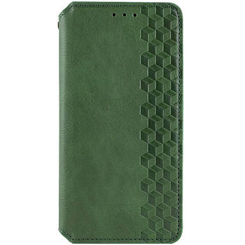 Шкіряний чохол-книжка GETMAN Cubic для Samsung Galaxy A15 4G/5G / M15 5G Зелений