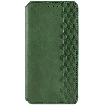 Шкіряний чохол-книжка GETMAN Cubic для Xiaomi Redmi 14C / Poco C75 Зелений