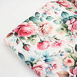 Ранфорс digital шириною 240 см "Яскраві троянди" білий фон № SB-3507, фото 7