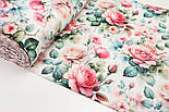 Ранфорс digital шириною 240 см "Яскраві троянди" білий фон № SB-3507, фото 3