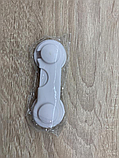 Замки безпеки для дітей Baby Safety Locks - Захист шаф, ящиків, меблів від дітей, білий(9.5x3.6 см) 2шт, фото 3