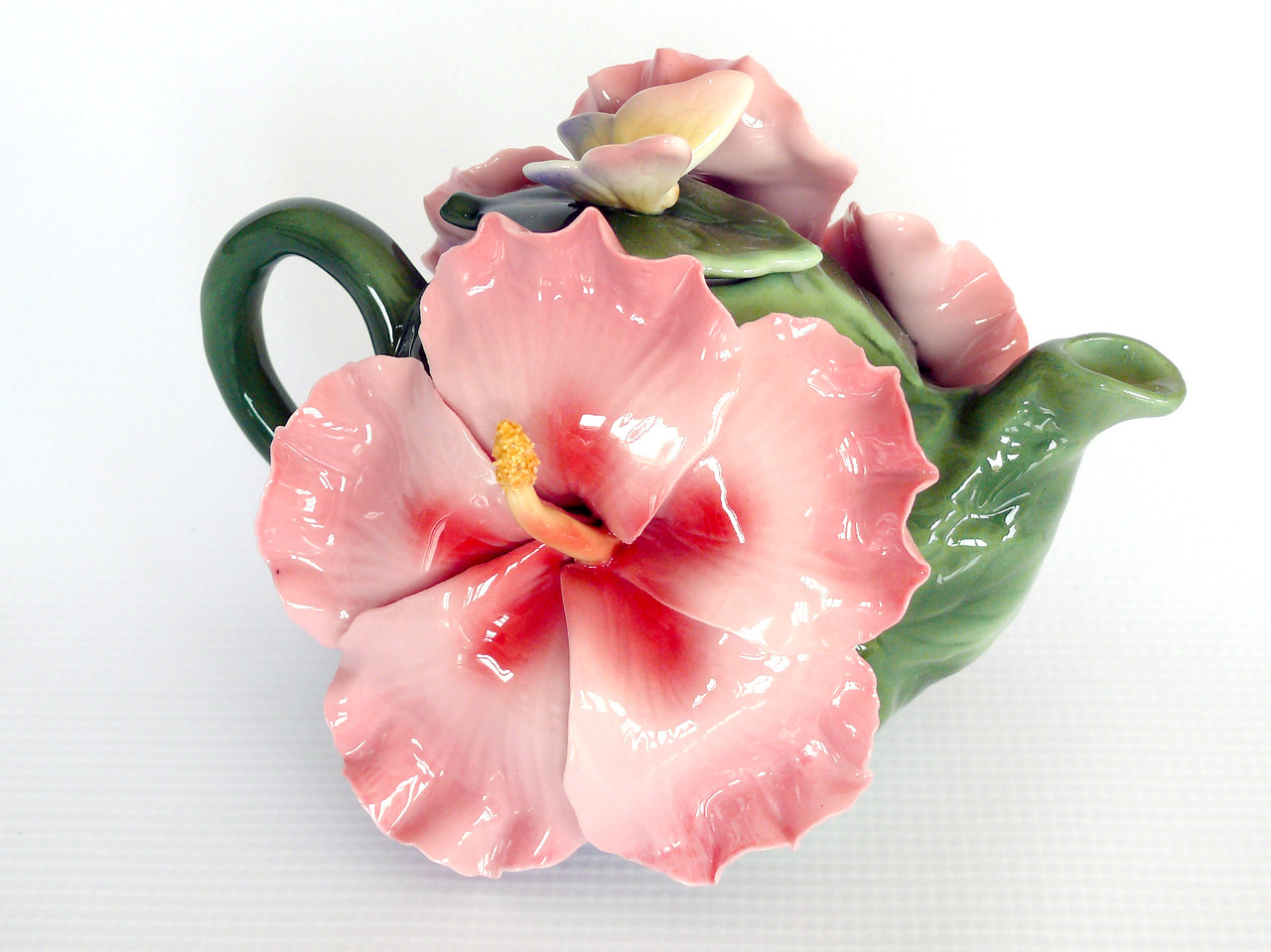 Чайник заварювальний фарфоровий Гібіскус Pavone, L-16 см, 300 мл, фото 1