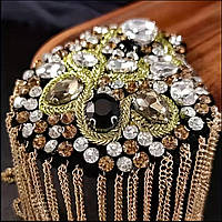 Еполети стразові, з золотими ланцюжками - пара