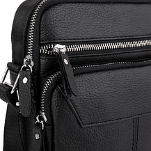Чоловіча чорна сумка-барсетка з натуральної шкіри Tiding Bag M2237A, фото 5