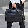 Шкіряна чоловіча сумка для ноутбука і документів чорна Tiding Bag 143412, фото 6