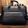Шкіряна чоловіча сумка для ноутбука і документів чорна Tiding Bag 143412, фото 9