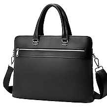 Шкіряна чоловіча ділова сумка-портфель чорна Tiding Bag 30987, фото 3