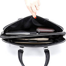 Шкіряна чоловіча ділова сумка-портфель чорна Tiding Bag 30987, фото 6
