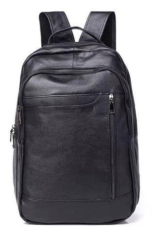 Міський чоловічий рюкзак шкіряний чорний Tiding Bag B2-03555A, фото 1