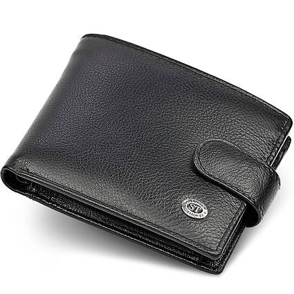 Класичне чоловіче портмоне з натуральної шкіри ST Leather ST102 Чорний, фото 1