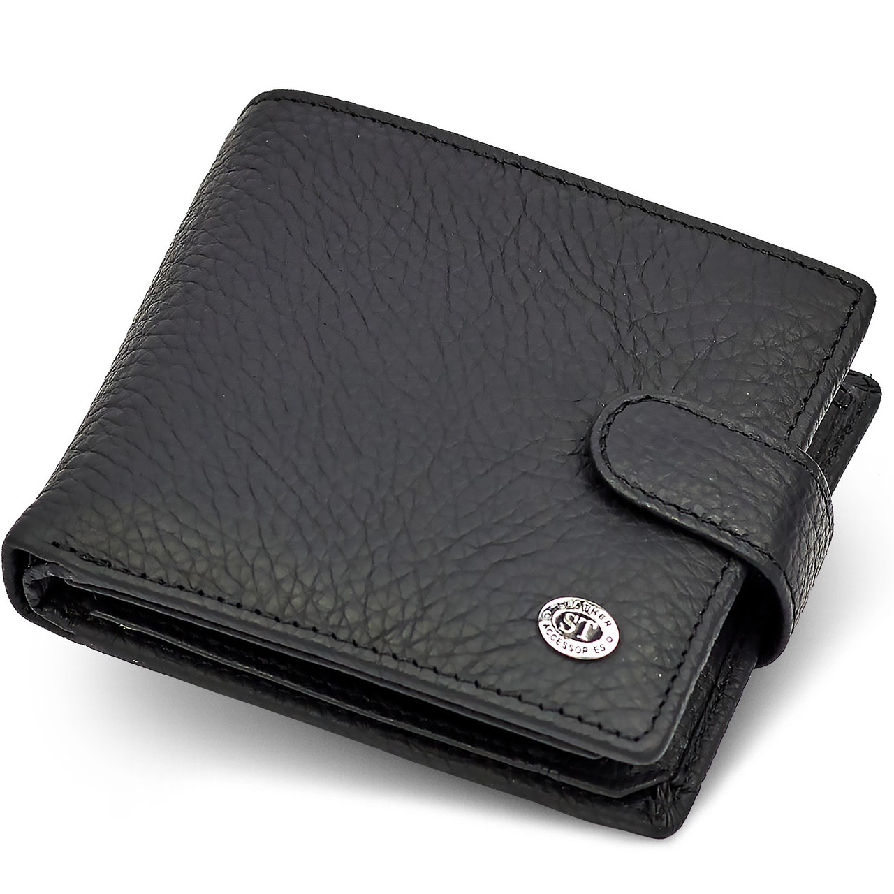Чоловіче портмоне з натуральної шкіри ST Leather ST153 чорний