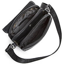 Сумка с клапаном через плече шкіряна чорна Tiding Bag TD-20033, фото 6