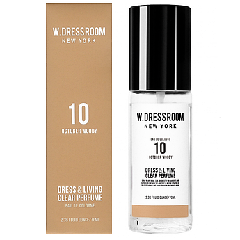 Парфумований спрей для одягу та дому W.Dressroom Dress & Living Clear Perfume No.10 October Woody 70 мл.