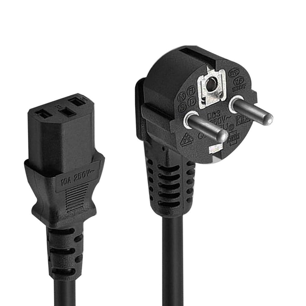 Кабель живлення 1.2m 0.75mm Cee 7/7 — Iec C13 євровилка 3 піни, фото 1