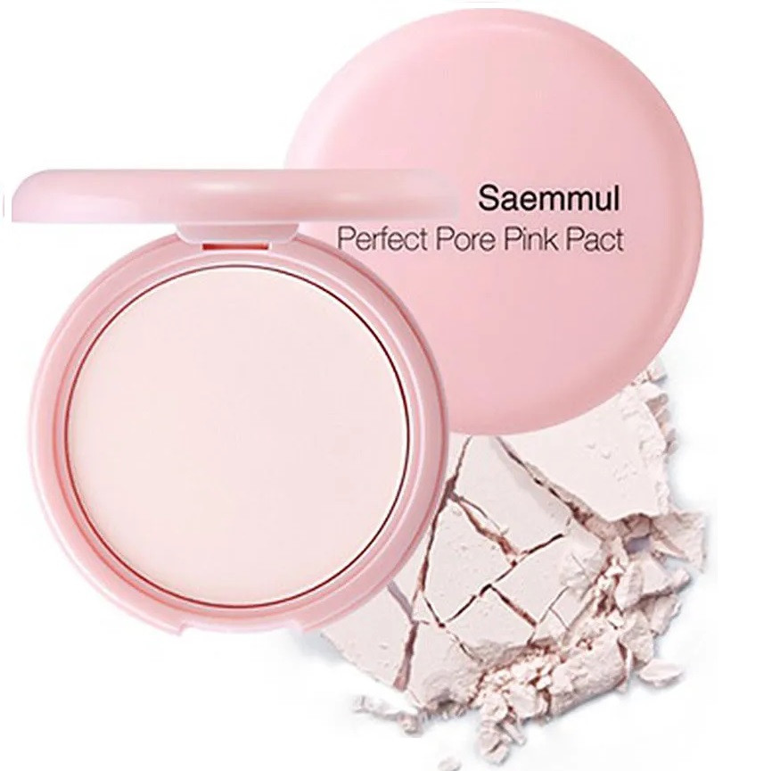 Рожева компактна пудра з каламіном для проблемної шкіри The Saem Saemmul Perfect Pore Pink Pact 11 гр