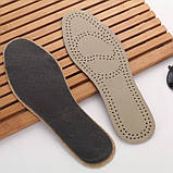 Шкіряні устілки дихаючі з м’якою EVA основою 25,5 см сірі, фото 4