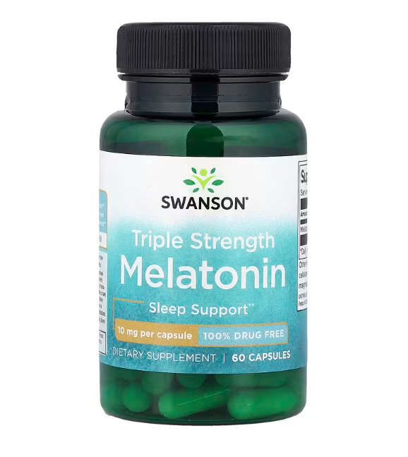 Мелатонін потрійна сила дії Melatonin Swanson 10 мг 60 капсул