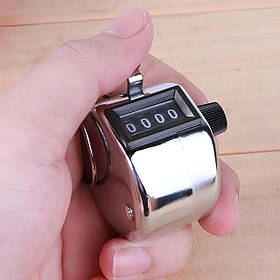 Механічний ручний лічильник RESTEQ — металевий клікер-лічильник до 9999 кліків для спорту, обліку та підрахунку дій