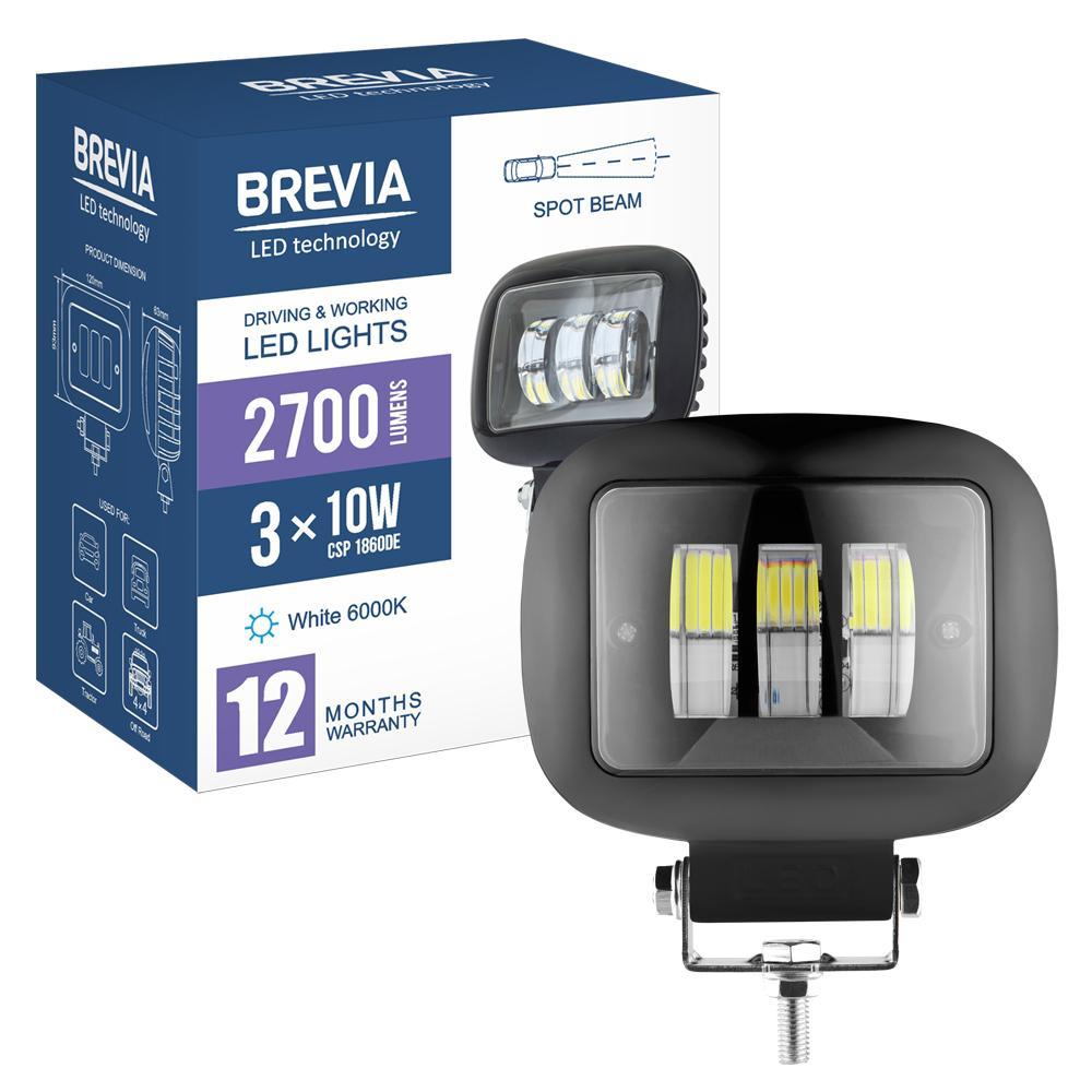 Фара світлодіодна Brevia 10-30V, 30W (3x10W), 2700Lm, CSP1860DE, фото 1