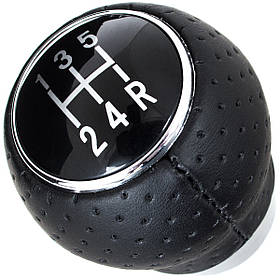 Ручка КПП УНІВЕРСАЛЬНА ШКІРА ЧОРНА + ХРОМ 5  ст арт DA-29547