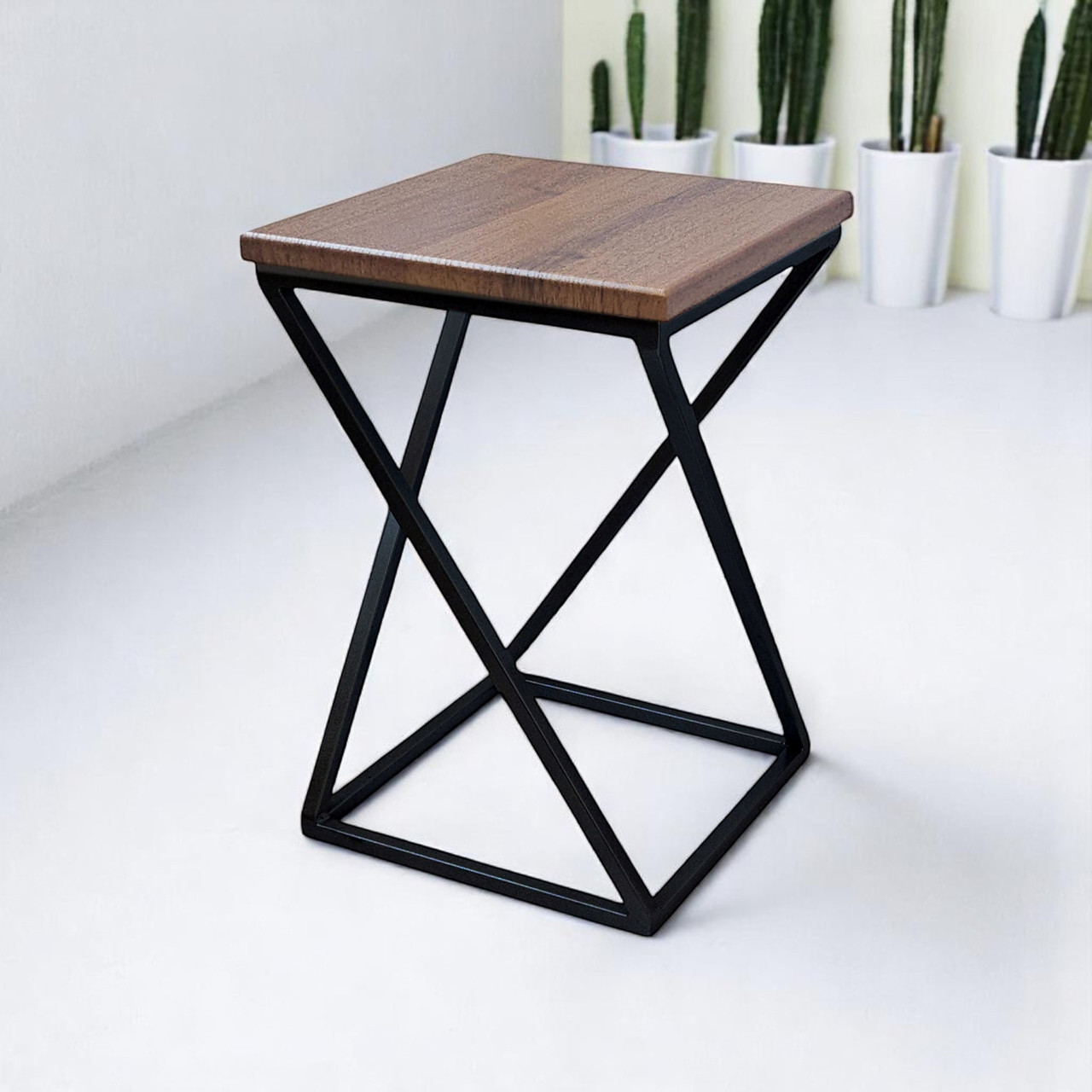 Підставка універсальна для квітів у стилі Loft Marble чорний/горіх