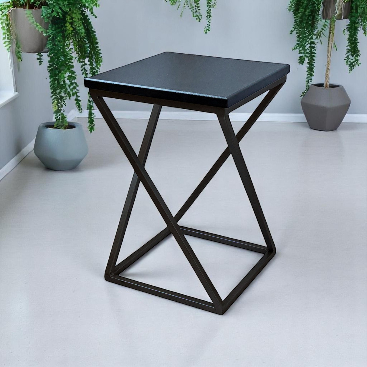 Підставка під квіти на 1 вазон чорний/чорний Marble