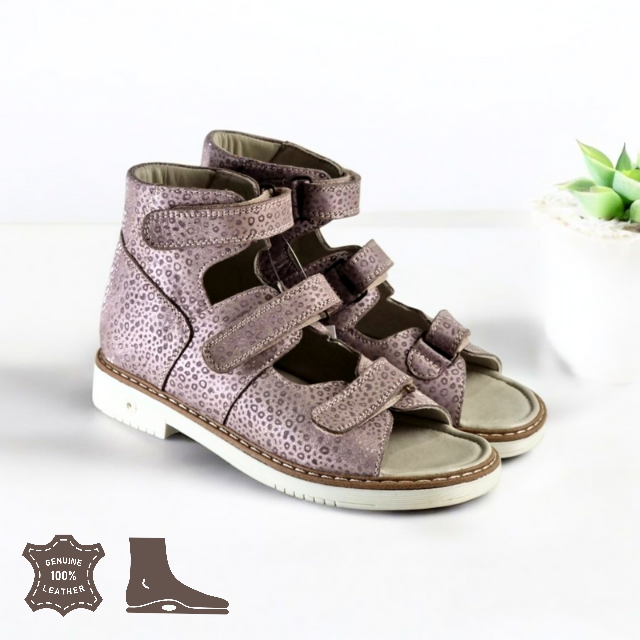 Дитячі шкіряні ортопедичні сандалії для лікування вальгусної деформації 33 розмір, фото 1