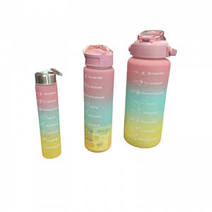 Набір спортивних пляшок для води 3 в 1 об'ємом 300 мл 900 мл 2 л (52325)