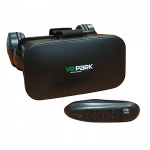 Окуляри шолом віртуальної реальності VR BOX VRPARK 6769 з навушниками та пультом дистанційного керування чорні