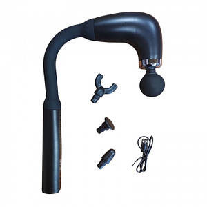 Масажер Акумуляторний U-подібний для тіла м'язовий ручний 4 насадки Maxtop MP-930 Чорний