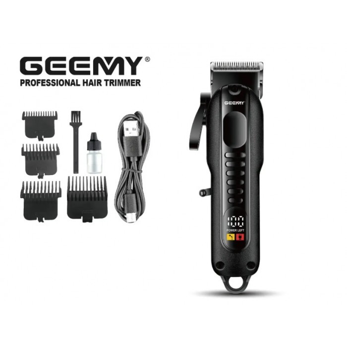 Акумуляторний тример машинка для стриження волосся Geemy GM-8040 з 4 насадками, фото 1