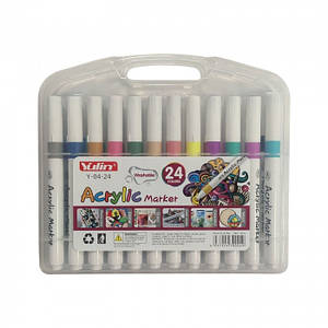 Набір акрилових маркерів 24 штук на водній основі в кейсі Acrylic Marker Y 04