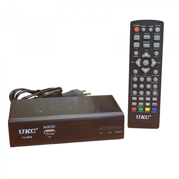 Цифровий ефірний приймач з екраном DVB-T2 UKC T2-0968, фото 1