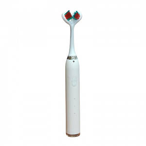 Ультразвукова зубна щітка електрична з подвійною головкою на 3 режими Біла