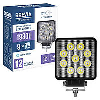 Фара світлодіодна Brevia 10-30V, 27W (9x3W), 1980Lm, EPISTAR, FLOOD
