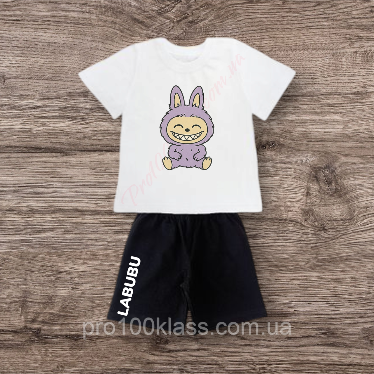 Комплект дитячий футболка і шорти Labubu Лабубу, фото 1