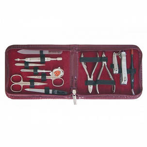 Манікюрний набір бордовий Kellermann 5192 Matt 12 предметів, фото 2