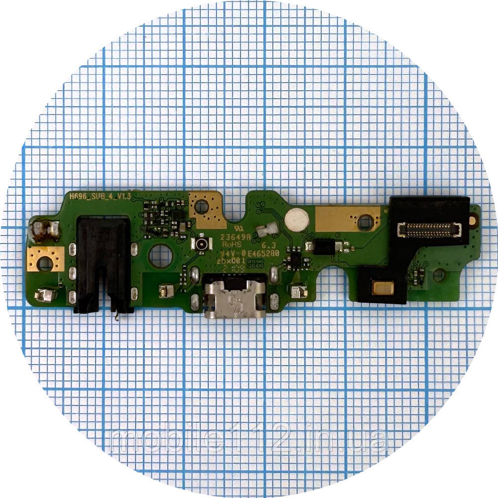 Шлейф Tecno Spark 7 KF6 з роз'ємами зарядки та навушників, мікрофоном - нижня плата (оригінал Китай), фото 1