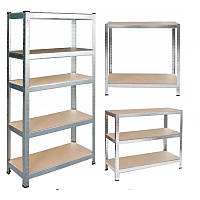 Стелаж металевий складський FunFit 180х90х40 см поличковий вітрина для гаража з полицями R_1631