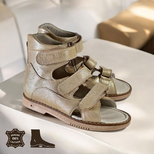 Дитячі шкіряні ортопедичні босоніжки на липучках 31 розмір, фото 1