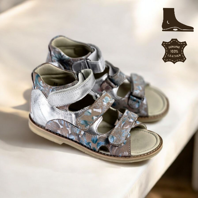 Дитячі шкіряні ортопедичні сандалії для лікування вальгусної деформації на дівчинку 30 розмір, фото 1