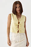 Бавовняний жіночий жилет на зав'язках — жовтий колір, L (є розміри), фото 5