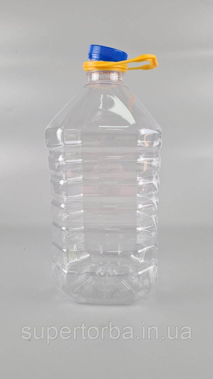 Пластикова пляшка 5,0 л, Ø48 прозора з кришкою СБ (30 шт.), фото 1