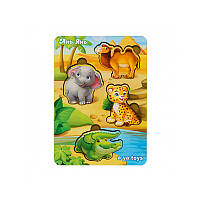 Дерев'яний пазл-вкладиш "Тварини Африки-2" Ubumblebees ПСФ060 PSF060 фон із підказкою, 7904505 - 460