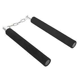 Безпечні нунчаки (нунтяку) RESTEQ для тренування, дитячі м`які, Нунчаки з безпечним покриттям Чорні